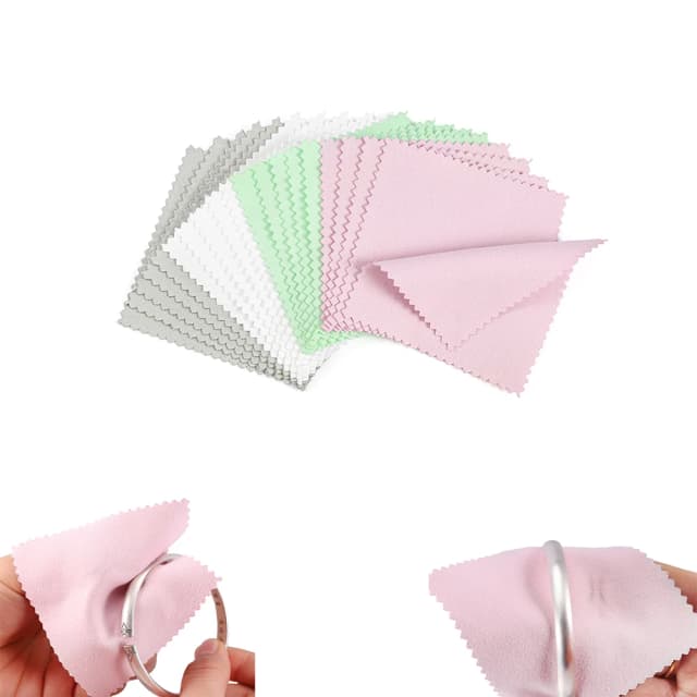 10-50 Con Ba Lan Vải Đánh Bóng Màu Bạc Vệ Sinh Vải Đánh Bóng Mềm Sạch Lau Khăn Lau Cho Bạc Vàng bộ Trang Sức Dụng Cụ