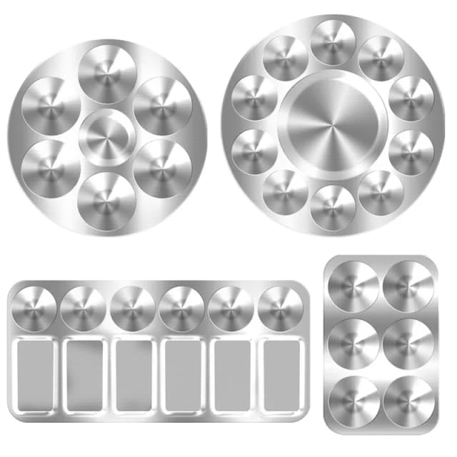 12 Wells Aluminum Metal Mixing Paint Tray Rectangular Palette Easy to Clear for Artist Watercolors DIY Craft Art Painting