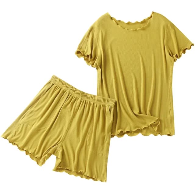 Mùa Hè Mới Modal Ngắn Tay Quần Short Phù Hợp Với Nữ Bộ Đồ Ngủ Áo Kích Thước Lớn Rời Mặc Nhà Thoải Mái Phù Hợp Với Bộ Đồ Ngủ Cho Nữ