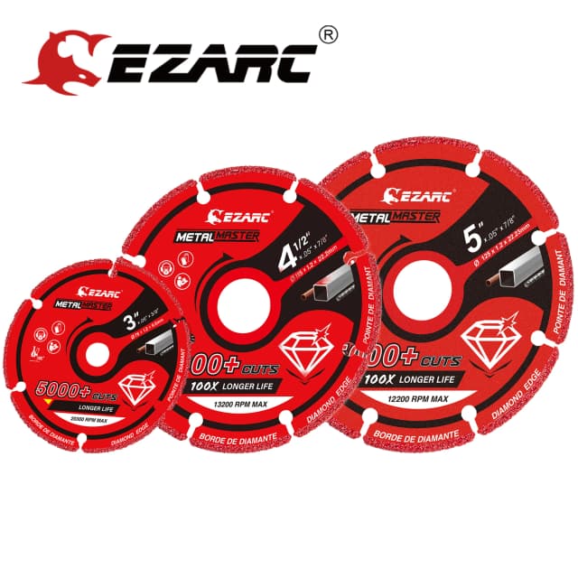 EZARC Cắt Kim Cương 3X3/8 Inch, 4-1/2 & 5X7/8 Inch Cho Kim Loại, cắt Bánh Xe Với 5000 + Vết Cắt Trên Rebar Thép Không Gỉ Sắt INOX