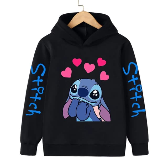 Funny Clothes Christmas Disney Stitch Hoodie Children Cartoon  Kid Girl Boy Lilo and Stitch Sweatshirt Hoody Baby Casual Top