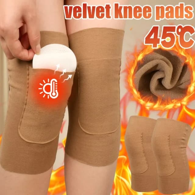 With Pocket Velvet Warm Leg Warmers Sleeves Knee Support Winter Kneepad Thermal Knee Pad Brace Compression Knee Warmer Protector