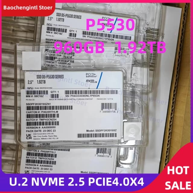 For Intel SSD D5-P5530 server 960G 1.92t PCIE4.0 U.2 NVME protocol enterprise solid stateBrand new original  drive