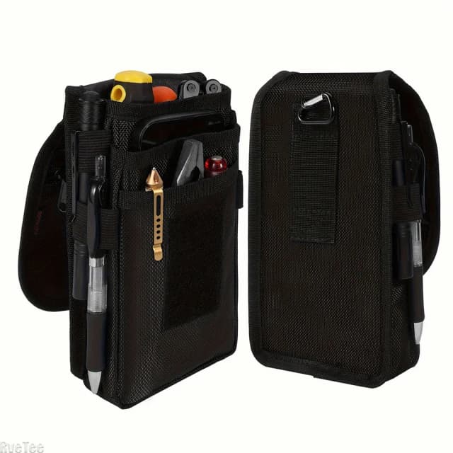 Tactical EDC Pouch Belt Holster - Multitool Organizer for Electricians Compact Tool Sleeve Tool Pouch Fits Phone Knife & Gear