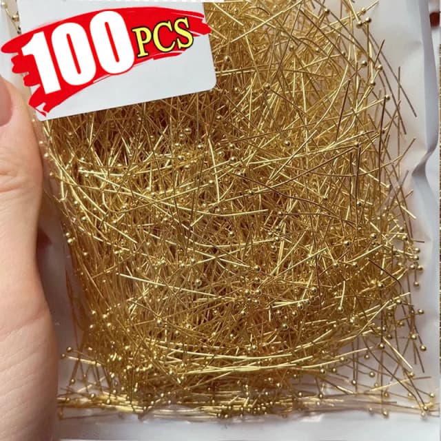 100pcs Stainless Steel Ball Head Pins Silver Gold Plated Beading Pins DIY Jewelry Making Threading Handmade Jewelry Accessories