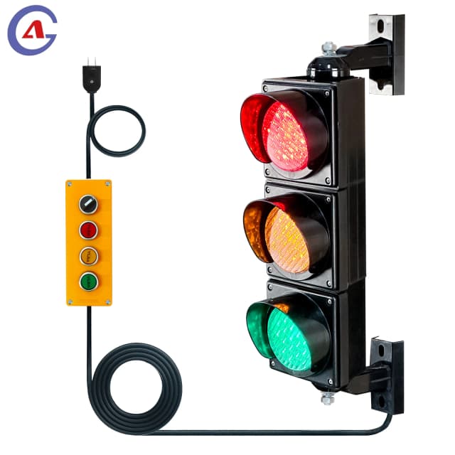 Traffic Light【100mm/4inch Traffic Light Kit】AC85-265V | Stop/Go Signal Lamp | PC IP65 Waterproof |  Button Controller