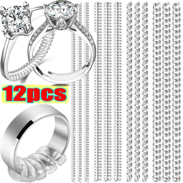 10 Cm 4 Sizes Spiral Tightener Ring Size Transparent Silicone Adjust for Loose Ring Jewelry Guard Ring Size Adjustment