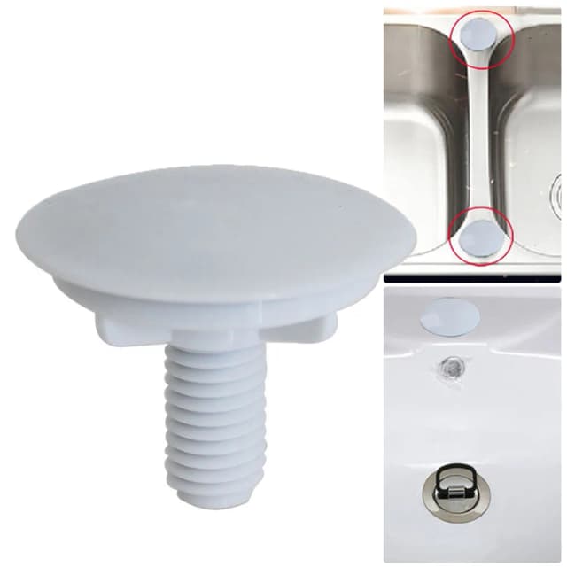 49Mm Tập Lỗ Chặn Bao Tẩy Trống Cắm Bồn Rửa Chén Tập Lưu Vực Lỗ Tấm Chặn Vỏ ABS Nhựa Trắng Chống Tràn lỗ