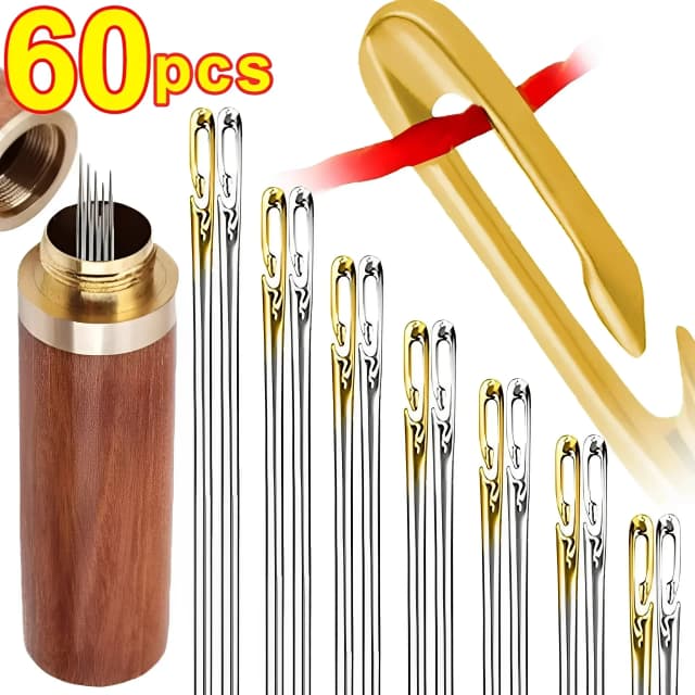 Blind Sewing Needles Elderly Big Hole Stainless Steel Needle for Sewing Household DIY Jewerly Beading Threading Needles