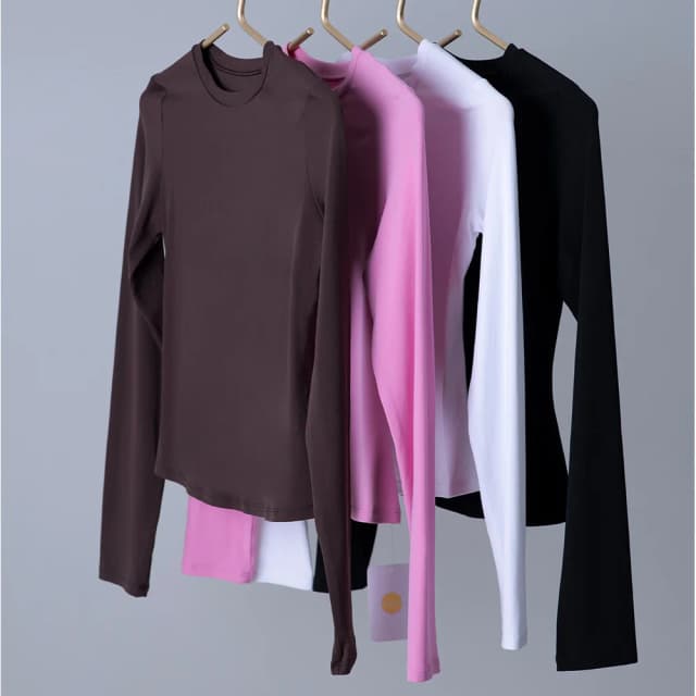 Women's Long Sleeve Yoga T-shirt Quick Dry Sports Top Workout T-shirt Running Sexy Exposed Navel Fitness Gym Shirts Sportswear