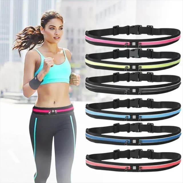 Waist Pack Double Pocket Waterproof Phone Belt Casual Small Bag Traveling Running Cycling Hiking Sport Shopping Waist Pack