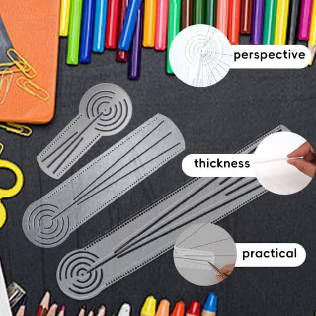 Durable Multifunctional Mandala Drawing Template Transparent Reusable Drawing Ruler Acrylic Geometry Pattern Ruler