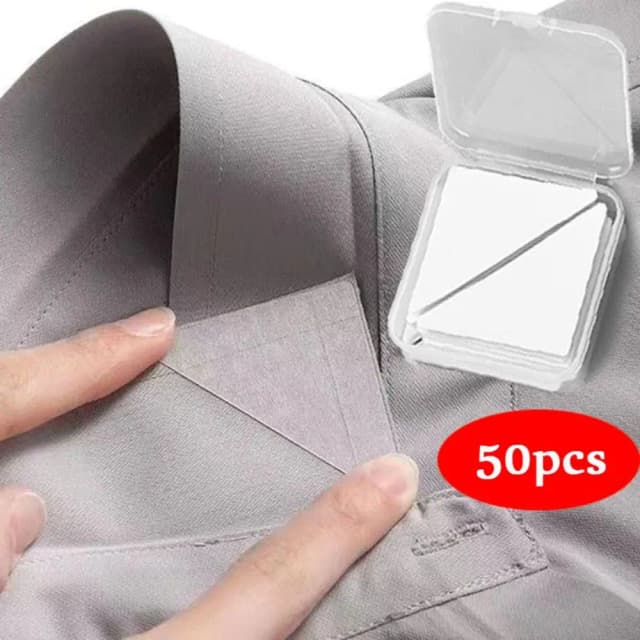 50Pcs Self Adhesive Collar Styling Tape Does Not Warp Shirt Neck Protector Pads Shirt Collar Support Collar Pads For Women Men