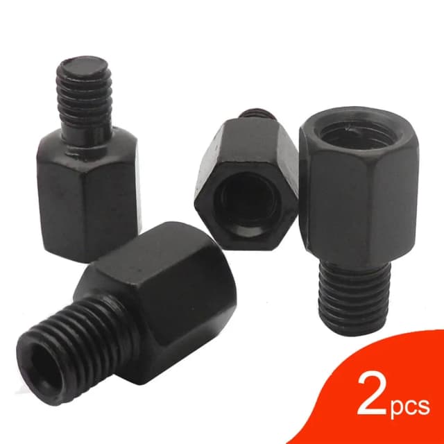 Cặp Đen Gương Xe Máy Bộ Điều Hợp M10 10MM M8 8MM Gương Chiếu Hậu Chuyển Đổi Bu Lông Theo Chiều Kim Đồng Hồ Chống Đồng Hồ Phải để Lại Đường Chỉ May