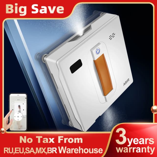 Window Vacuum Robot Cleaner ABIR WD8, Dual Ultrasonic Spray, AI intelligent Wipping, Updated Laser,Smart Home Glass Wall Washing