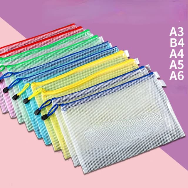 1 Máy Tính Chống Thấm Nước Túi Zip A3 A4 A5 A6 Trong Suốt Túi Đựng Tài Liệu Bút Hồ Sơ Sản Phẩm Túi Thư Mục Văn Phòng Học Cung Cấp