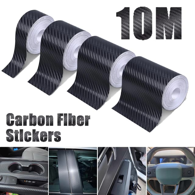 Carbon Fiber Automotive Adhesive Tape Roll Matte Black Protective Car Film Self-Adhesive Film 3D Vinyl Car Film Accessories