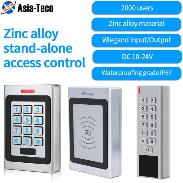 Chống Thấm Nước IP67 Kẽm Hợp Kim RFID Kiểm Soát Cửa Đầu Đọc 2000 Người Sử Dụng WG Đầu Vào Đầu Ra Điều Khiển Truy Cập Sử Dụng Ngoài Trời Với chuông Cửa