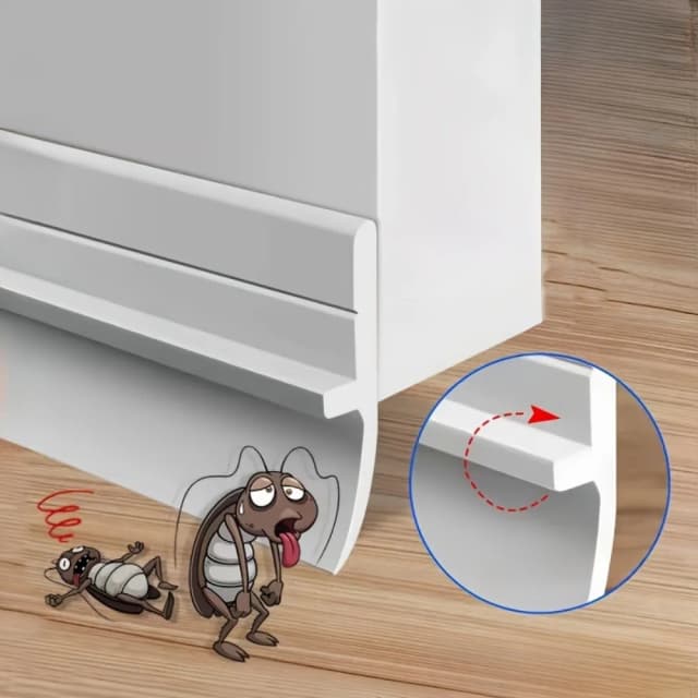 PVC Door Bottom Seal Strip Self-Adhesive Soundproof Under Door Guard Gap Stopper for Glass/Window Strong Adhesion Doorstop