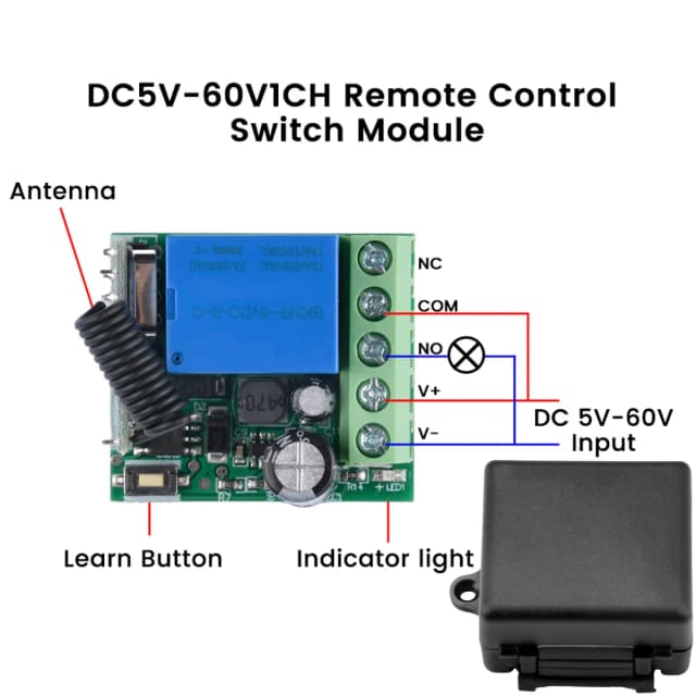 433Mhz không dây điều khiển từ xa chuyển DC5V9V12V2V460V đơn kênh chấm công truy cập kiểm soát truy cập máy nhận mô-đun rơle