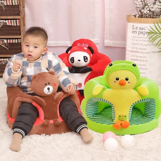 Cute Baby Sofa Support Seat Cover, Plush Chair Cover, Learning to Sit and Feeding Chair Cover, Comfortable Toddler Nest, Washabl