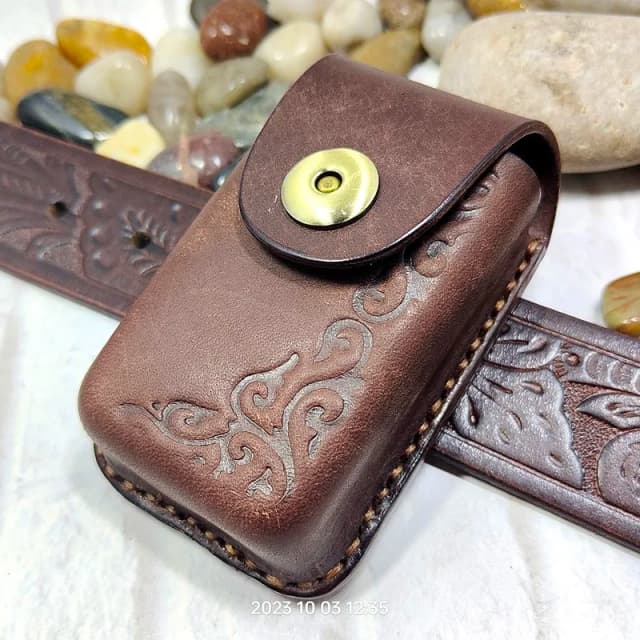 Blongk Universal Car Key Holder Waist Bag Car Key Case Belt Pack Genuine Leather Sheath Hand-Made Customized  Men DFD