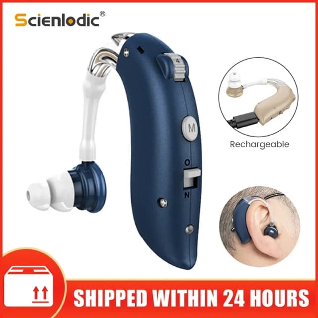Pin Sạc Mini Trợ Thính Kỹ Thuật Số BTE Máy Trợ Thính Có Thể Điều Chỉnh Tông Màu Khuếch Đại Âm Thanh Di Động Khiếm Thính Người Cao Tuổi Kỹ Thuật Số Trợ Thính
