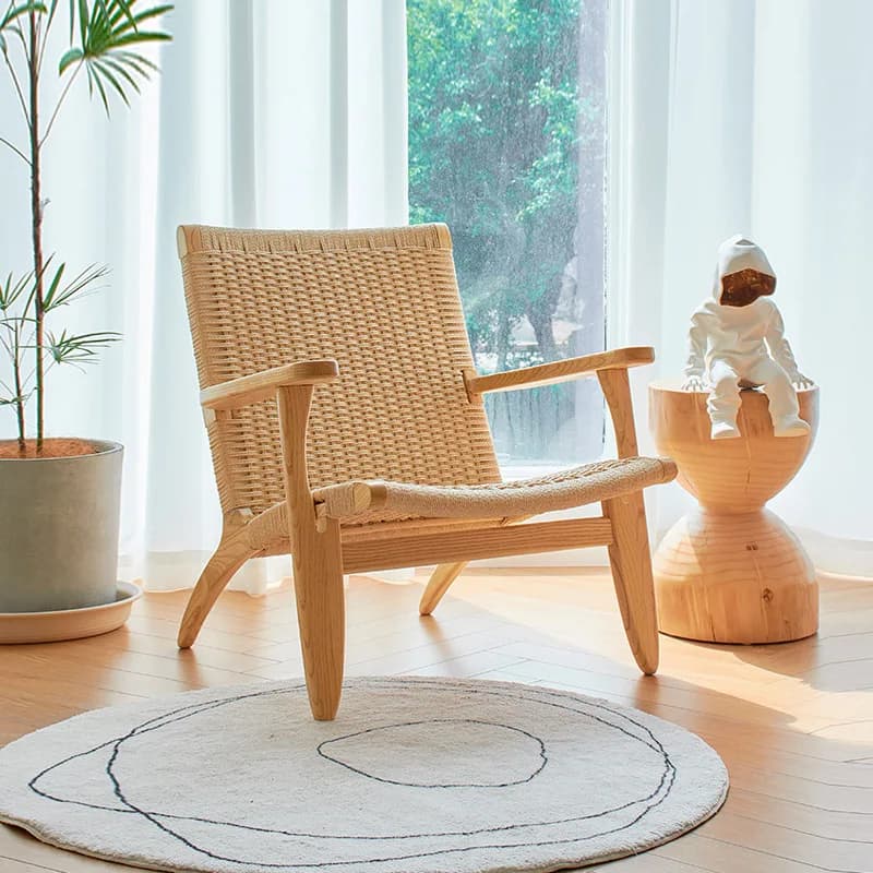Nordic, single, rattan, leisure, solid wood, backrest, balcony, bed and breakfast, logs, chairs