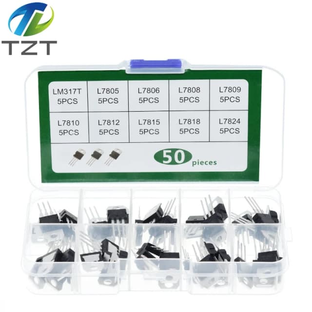 TZT 10PCS LM317T L7805 L7806 L7808 L7809 L7910 L7812 L7815 L7818 L7824 L7915 Voltage Regulation Module