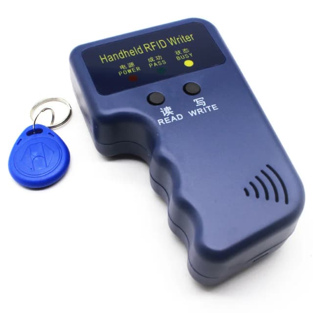 Handheld 125KHz EM4100 TK4100 RFID Copier Writer Duplicator Programmer Reader + 5pcs EM4305 T5577 Rewritable ID Keyfobs Tags