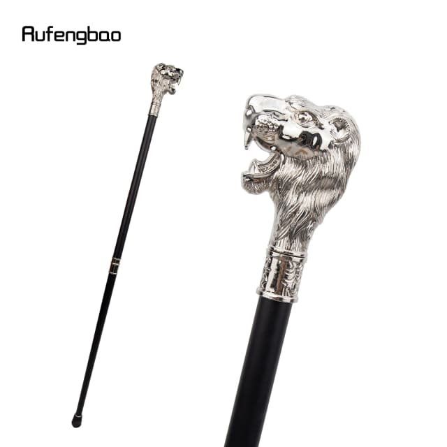 Trắng Đầu Sư Tử Với Ria Mép Đi Mía Thời Trang Trang Trí Tập Đi Hình Quý Ông Thanh Lịch Cosplay Mía Núm Crosier 93Cm