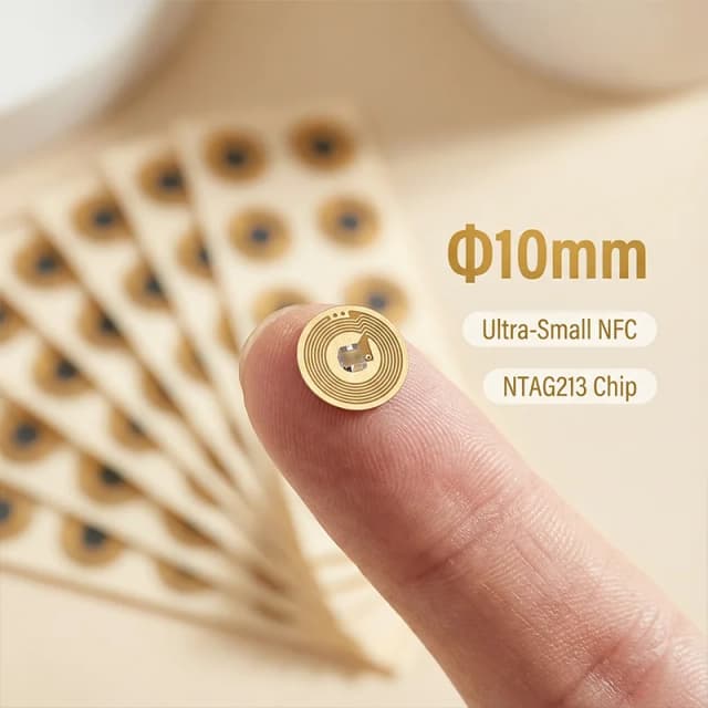 10mm Diameter High Temperature RFID NFC FPC Tags NXP NFC213 Mini Cards 13.56MHz Anti-Fake Anti-Metal Passive RF Card