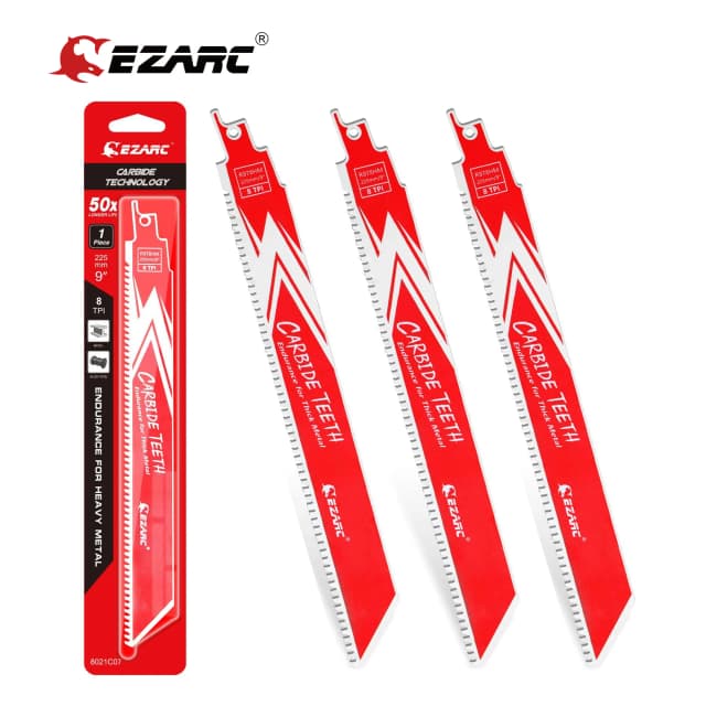 EZARC 1/2/3 Carbide Chuyển Động Qua Lại Lưỡi Cưa R678HM R978HM Sức Bền Cho Kim Loại Dày, gang, Thép Hợp Kim 150Mm/225Mm 8TPI
