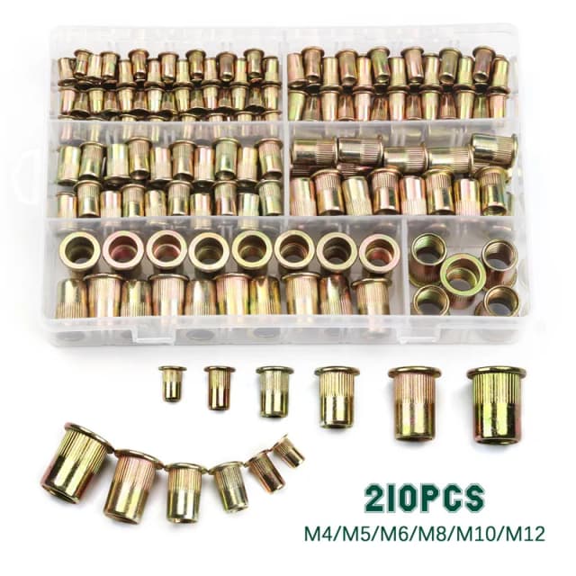 210/165/100 Viên Thép Carbon Đinh Tán Hạt M4 M5 M6 M8 M10 M12 Đầu Phẳng Đinh Tán Các Loại Hạt bộ Hạt Lắp Reveting Đa Kích Thước Collocation