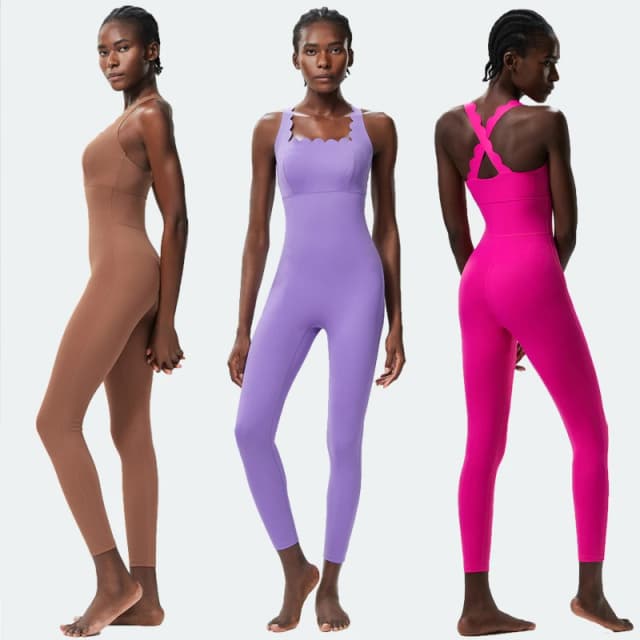 One Piece Gym Running Suit Women Stretch Soft Slim Fit Yoga Jumpsuit Breathable Super Stretch Workout Clothes Female Sportswear