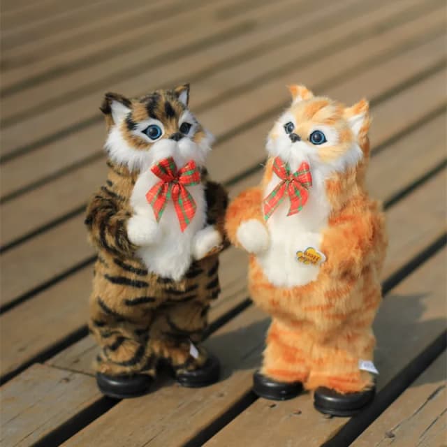 Electric Dancing Cat Plush Toys Wriggle Singing Simulation Cat Plush Doll Animal Music Robot Children Toy Funny Kids Gift