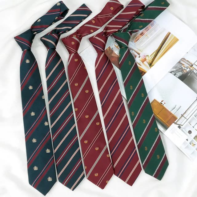 Korean JK Necktie Simple Plaid Neckwear Striped Neck Tie Clothes Accessories Cravat Uniform Bow Tie Women Men Wedding Neckties