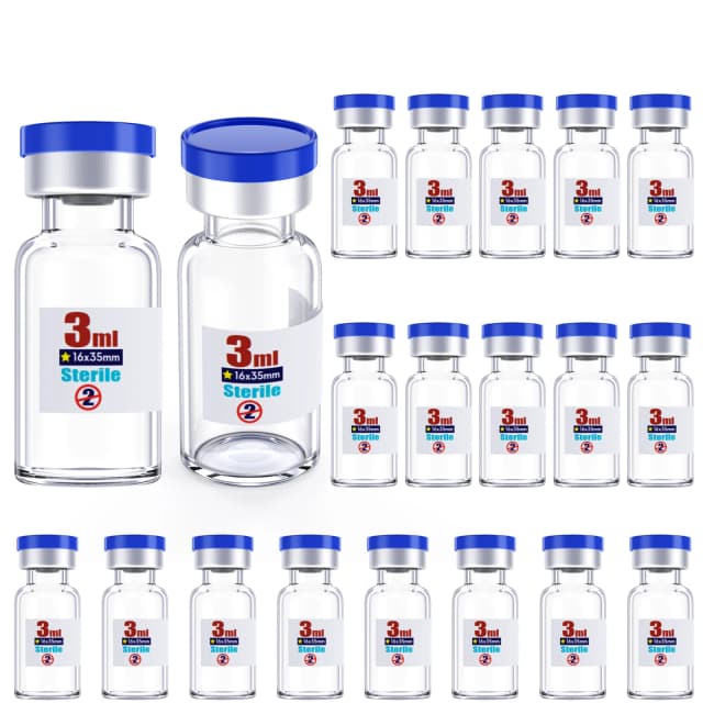 Sterile Glass Vials Sealed with Rubber Stopper and Burr-Free Aluminum Plastics Cap,Sterile Packaged 20pcs