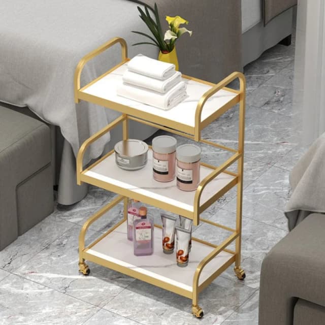 Light Luxury High Cosmetologist Trolley Tattoo Instrument Tool Trolley 3-layer Beauty Trolley Hairdressing Tools Storage Wheels