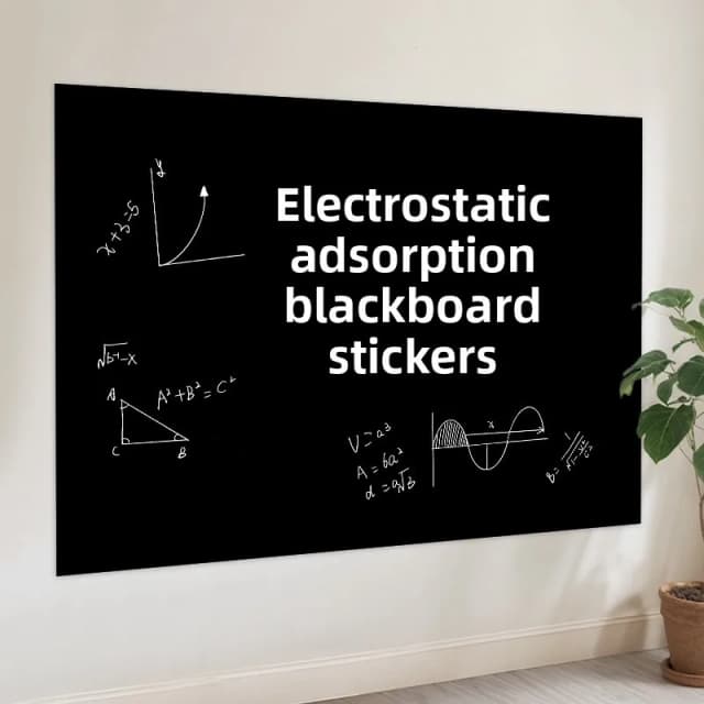 No Glue Static Cling Wall Paper: 45cm Black/Green Removable Blackboard for Kids Drawing, Wall Protection Film