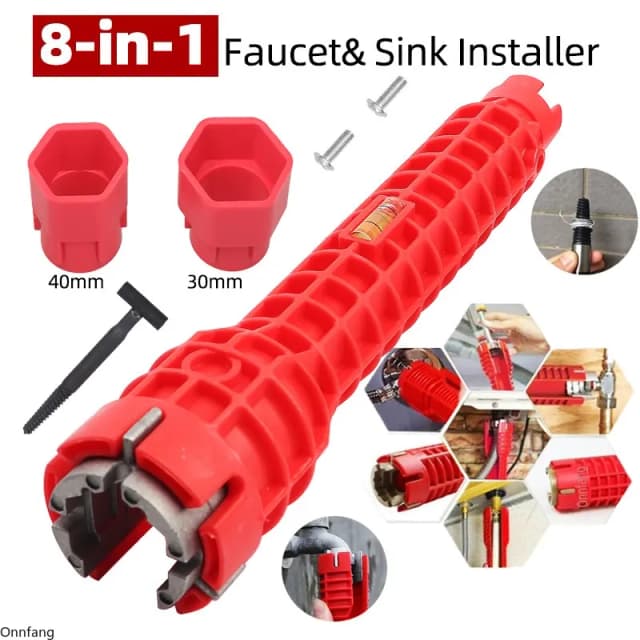 8 Trong 1 Flume Cờ Lê Chống Trơn Trượt Bồn Rửa Chén Dụng Cụ Sửa Chữa VÒI RỬA CHÉN Hội Chìa Khóa Ống Nước Lắp Đặt Cờ Lê