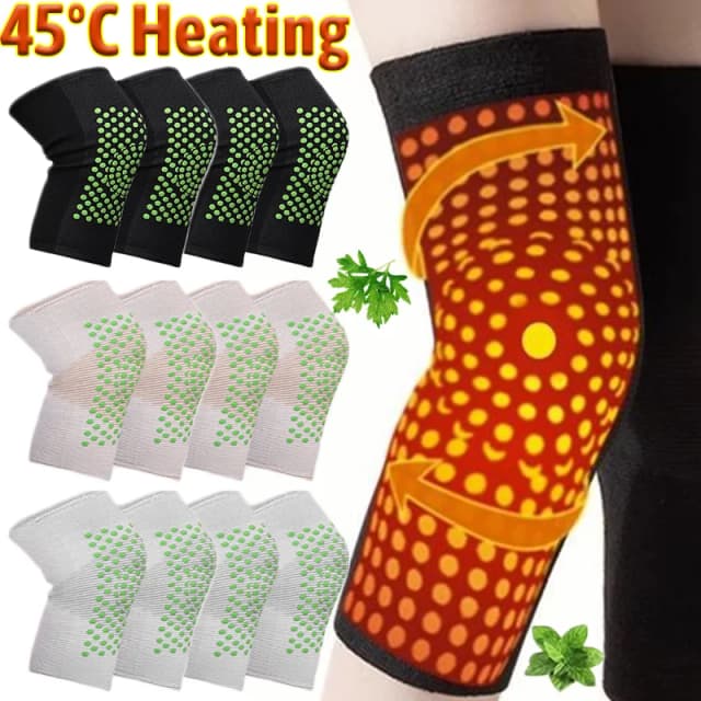 2pcs Self Heating Support Knee Pads Joint Pain Relieve Fever Knee Pads Bandage Nylon Elastic Unisex Fitness Sports Knee Sleeves