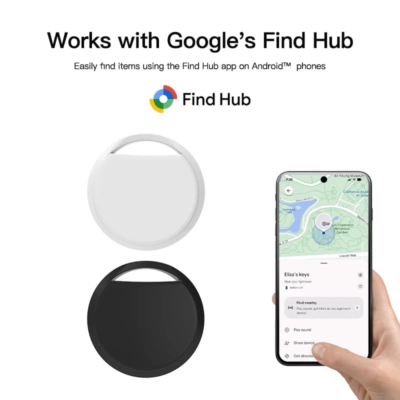 Airtag Tracker Google Find Hub Android Smart Tags Bluetooth Search Locator Tracking Finder Luggage Keys Bag