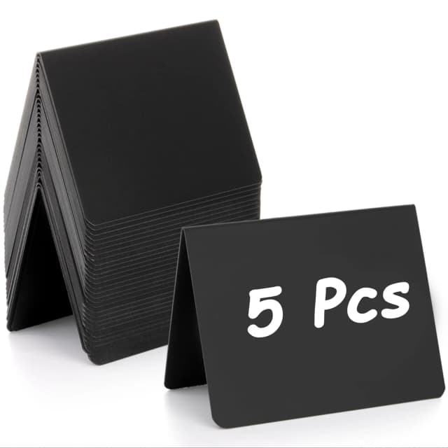 5Pcs Recyclable Mini PVC Chalkboard Signs for Wedding Food Party Buffet Table Sign Chalkboard Menu Label Memo Message Board